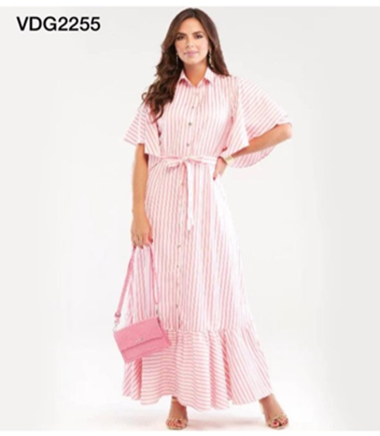 Traje Largo de Raya Rosa