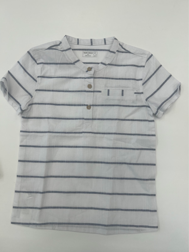 CAMISA MANGA CORTA BLANCA DE RAYA