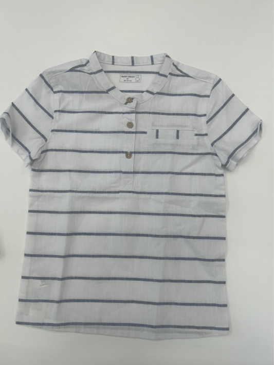 CAMISA MANGA CORTA BLANCA DE RAYA