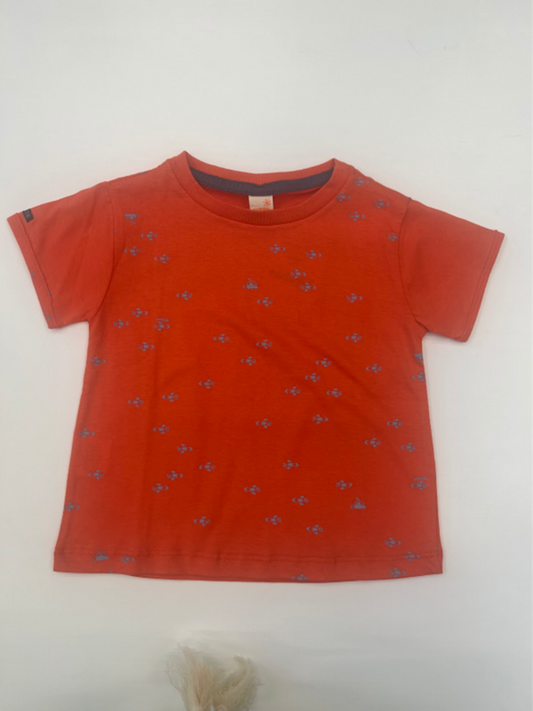 CAMISA ROJA ROCKETSHIPS MANGAS AZULES