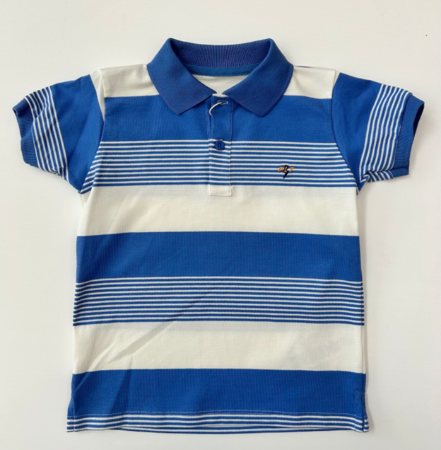 POLO RAYAS AZUL Y BLANCA