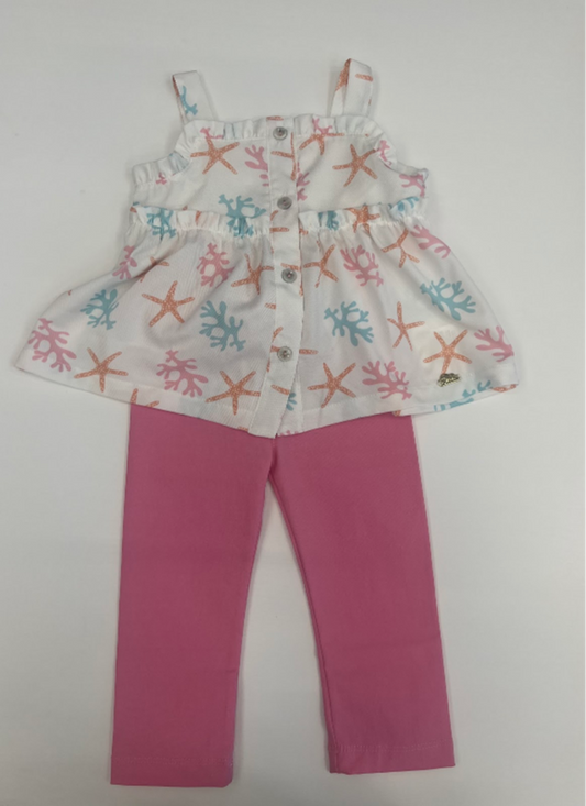 SET CAMISA ESTRELLAS DE MAR PANT ROSA