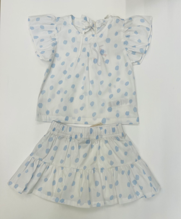 SET CAMISA & FALDA MANCHITAS AZULES