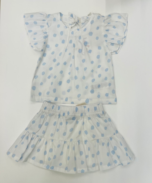 SET CAMISA & FALDA MANCHITAS AZULES