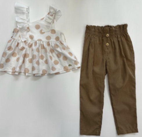 SET SHIRT CIRCULOS CREMA PANT CREMA