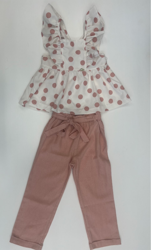 SET SHIRT CIRCULOS ROSA PANT ROSA